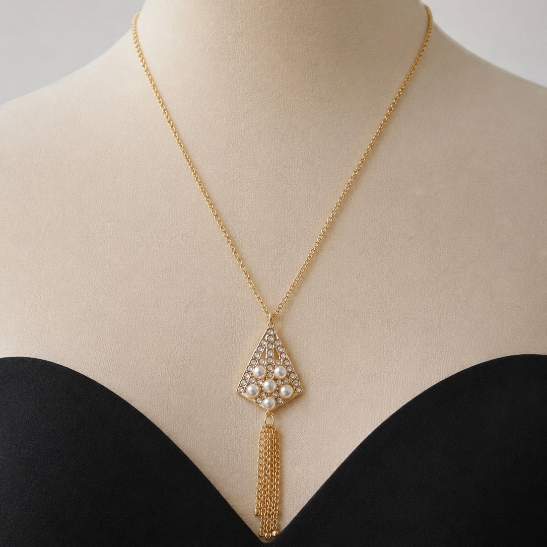 Кулон Жемчужная геометрия — роскошный акцент для вечернего образа 💎
